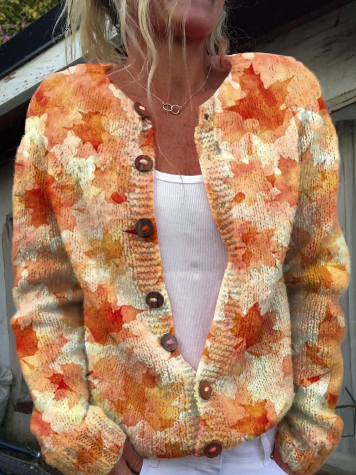 Cardigan Costolato Zafferano