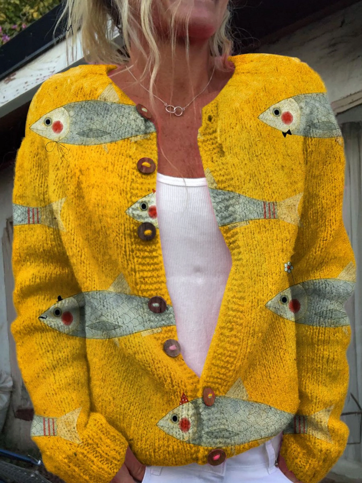 Cardigan Bicolore Miele