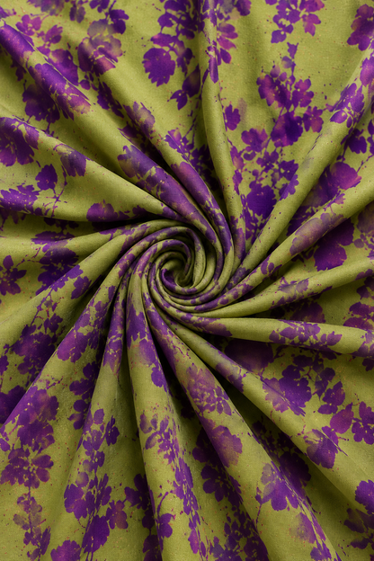 Abito lungo resort chic verde e viola