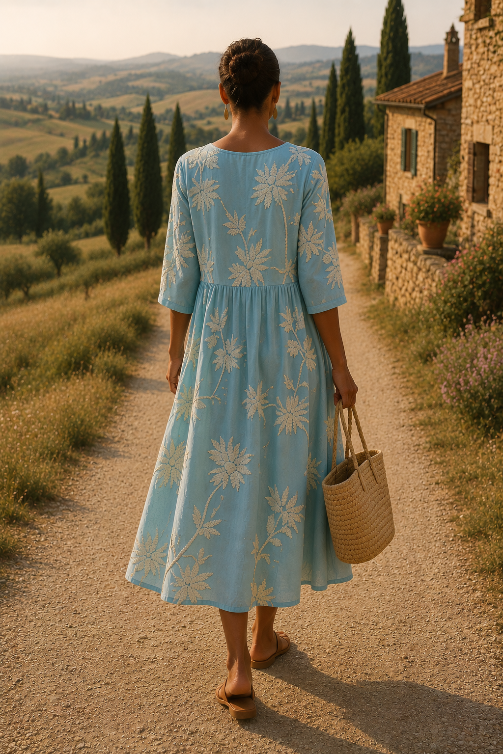 Abito midi floreale casual