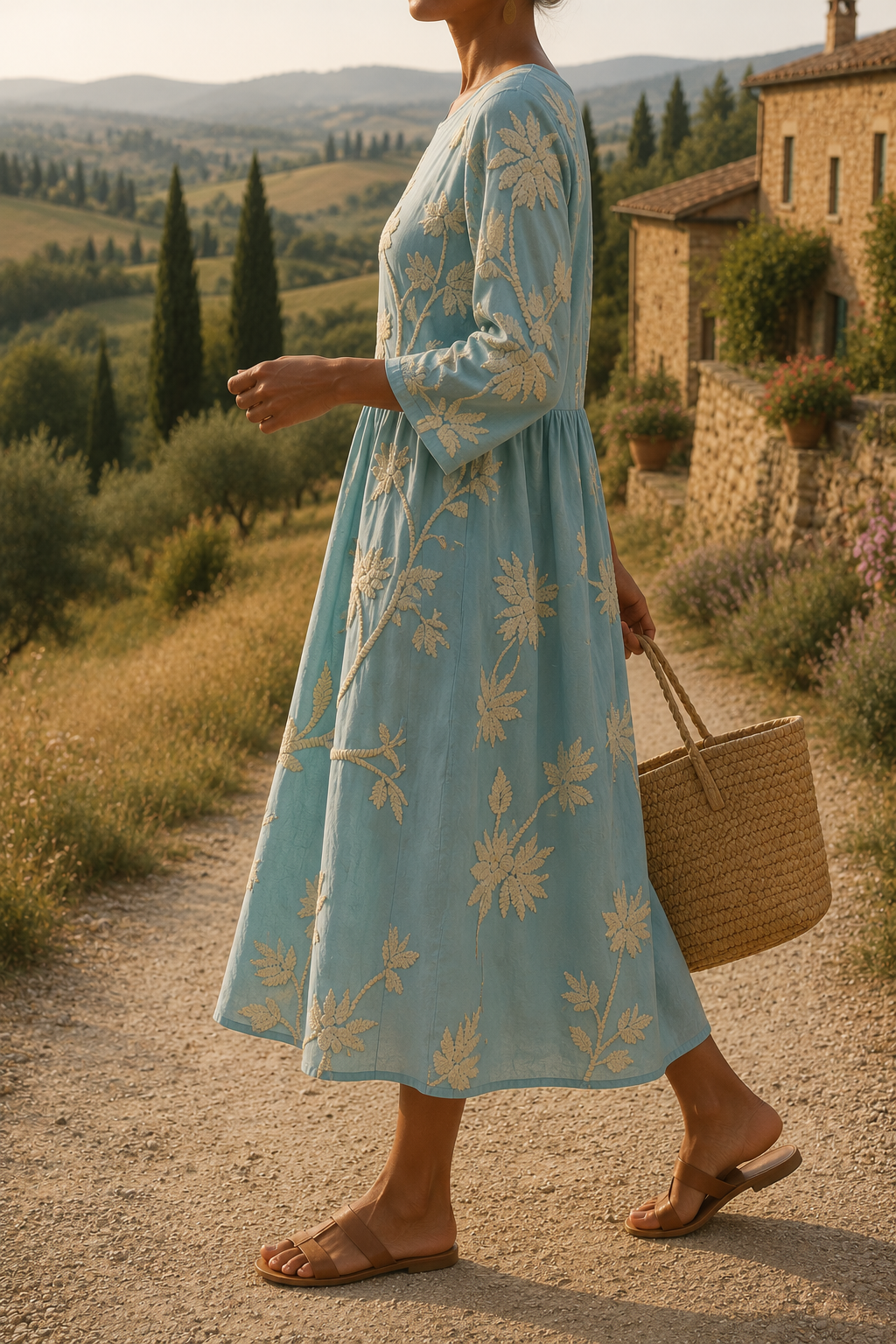 Abito midi floreale casual