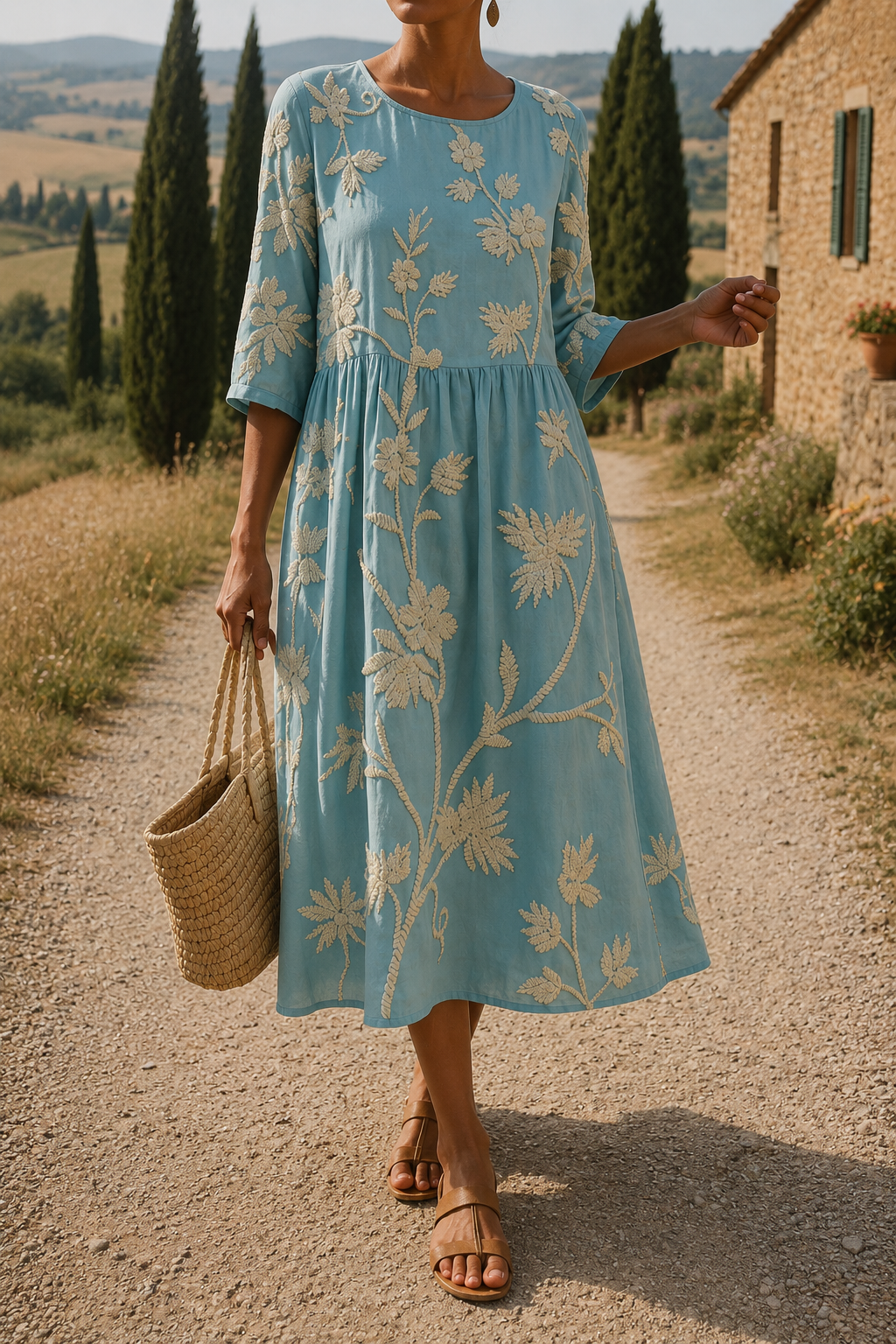 Abito midi floreale casual
