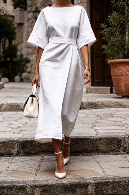 Abito midi elegante con maniche ampie