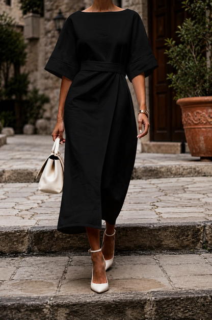 Abito midi elegante con maniche ampie