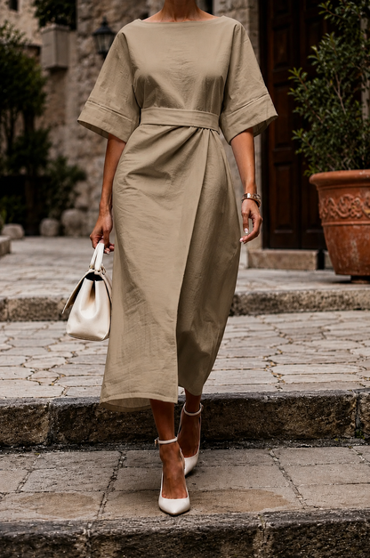 Abito midi elegante con maniche ampie