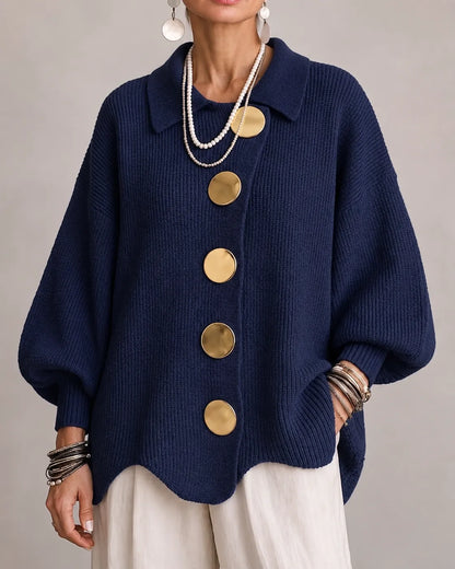 Cardigan Bottonato Oceano