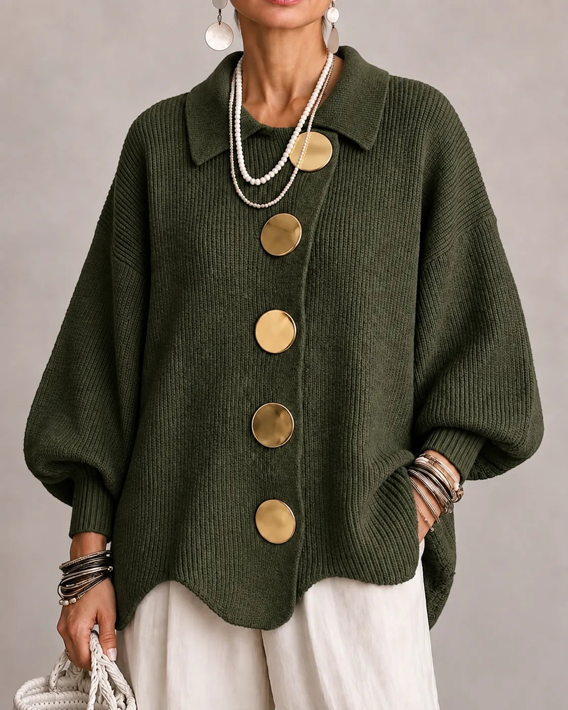 Cardigan Bottonato Oceano