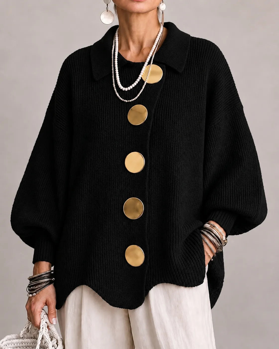 Cardigan Bottonato Oceano