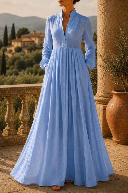 Abito lungo elegante con scollo profondo